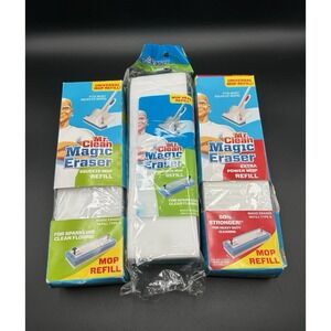 Lot Of 3 Mr. Clean Magic Eraser Blue & White Roller Mop Refill Type A